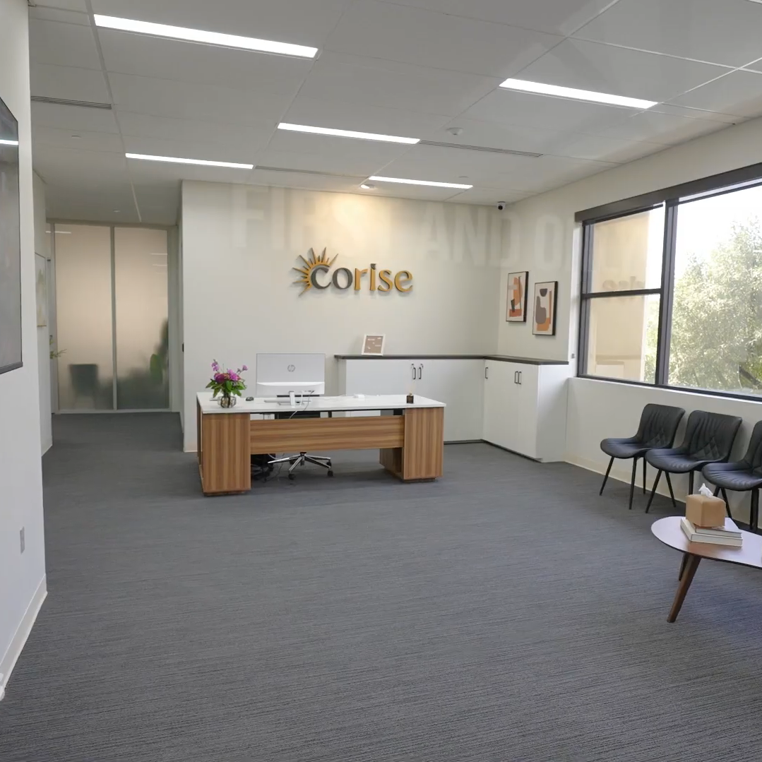 Calming waiting area at CoRise in Ontario, CA